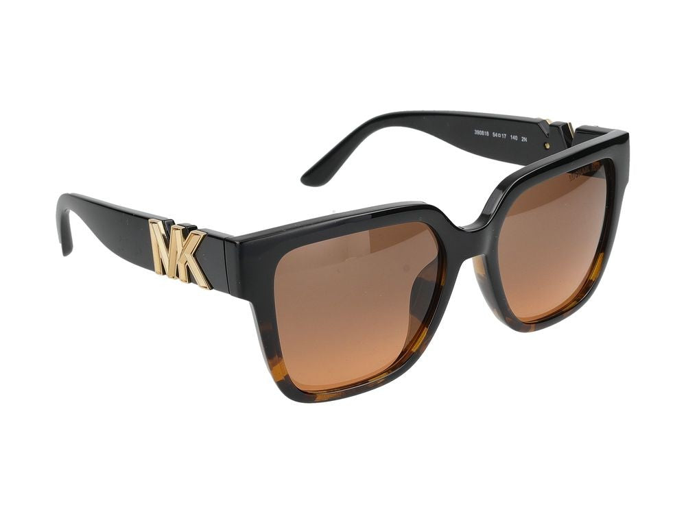 Michael Kors Oversized Square Frame Sunglasses With Gradient Lenses And Gold Accents