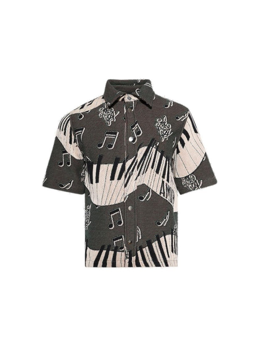 Amiri Piano Keys Tapestry Shirt Black