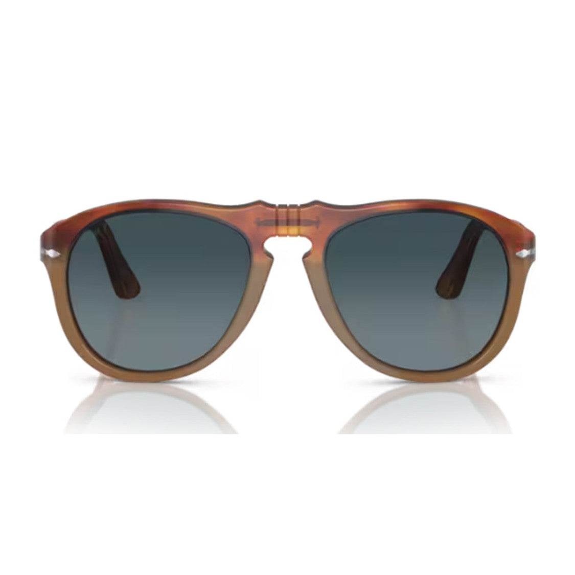 Persol Havana 0649 Geometric Acetate Sunglasses