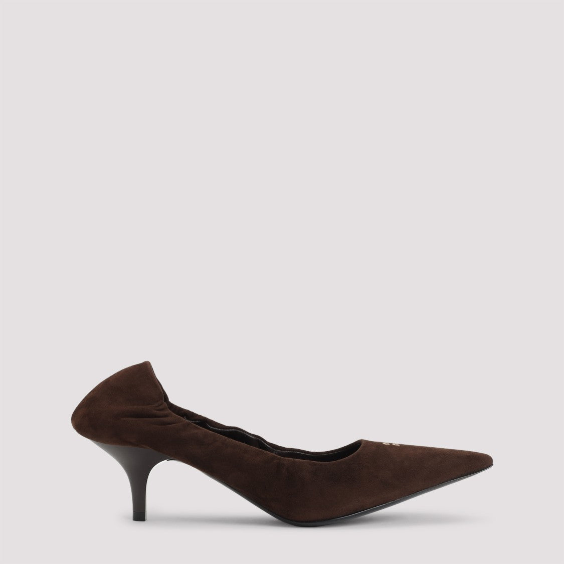 Miu Miu High-Heeled Brown Suede Pumps With Gathered Detail