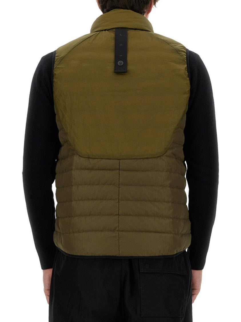 Jg1 Green Padded Vest With High Collar