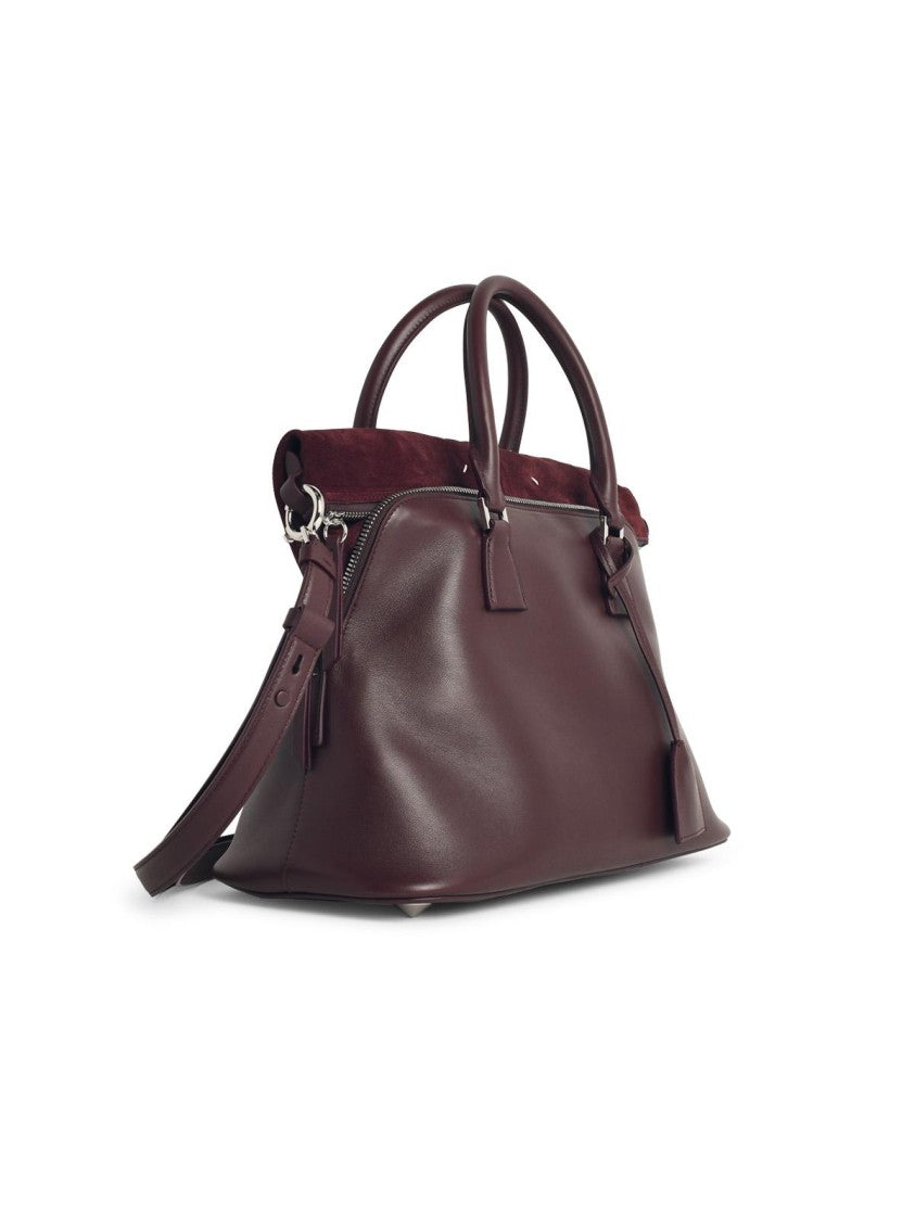 Maison Margiela Medium '5Ac Soft' Burgundy Leather Bag