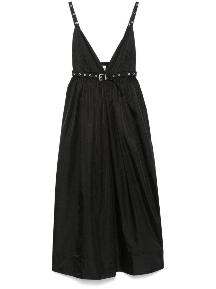 Ganni Black V-Neckline Maxi Dress
