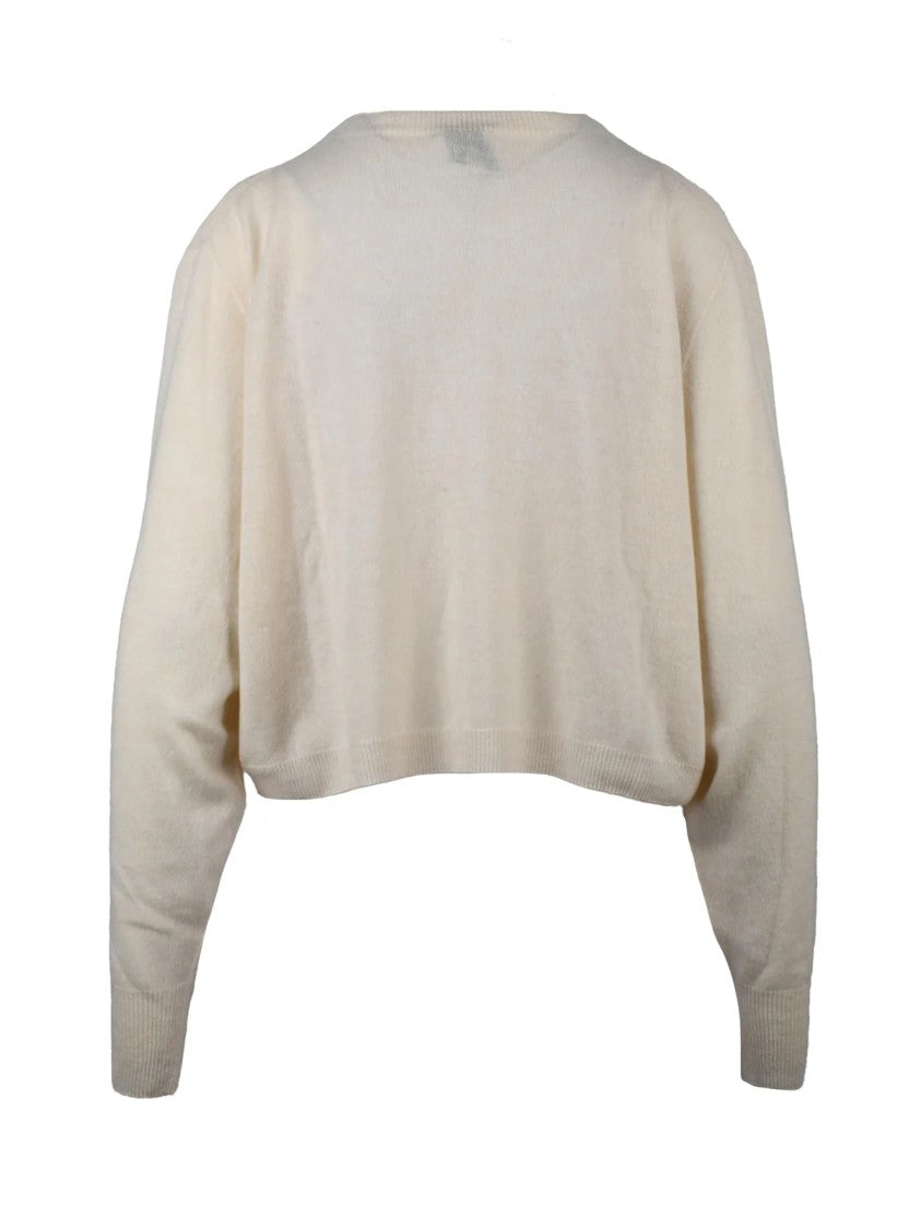 Alysi Short Serafino Sweater In Precious Merino And Cashmere Blend