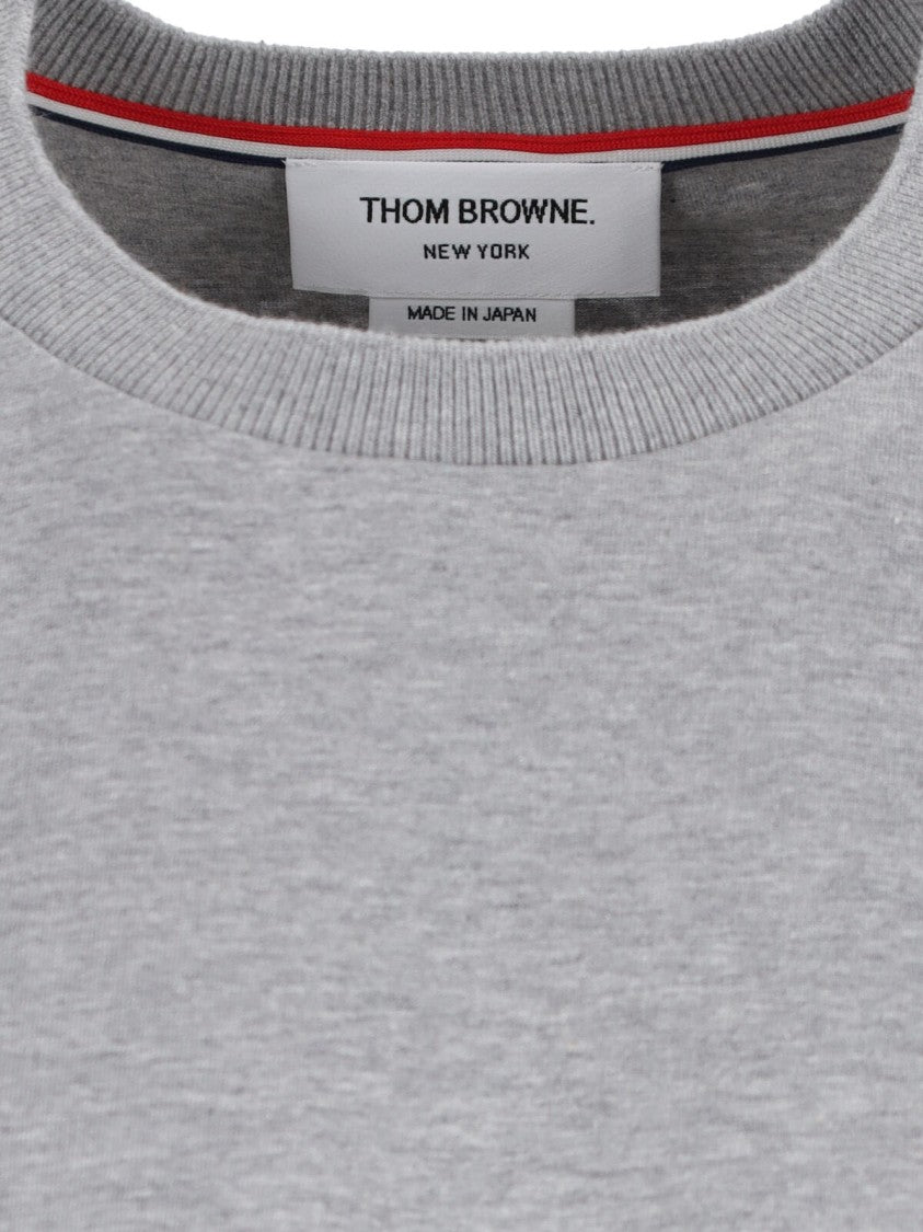 Thom Browne Grey Logo Long Sleeve T-Shirt
