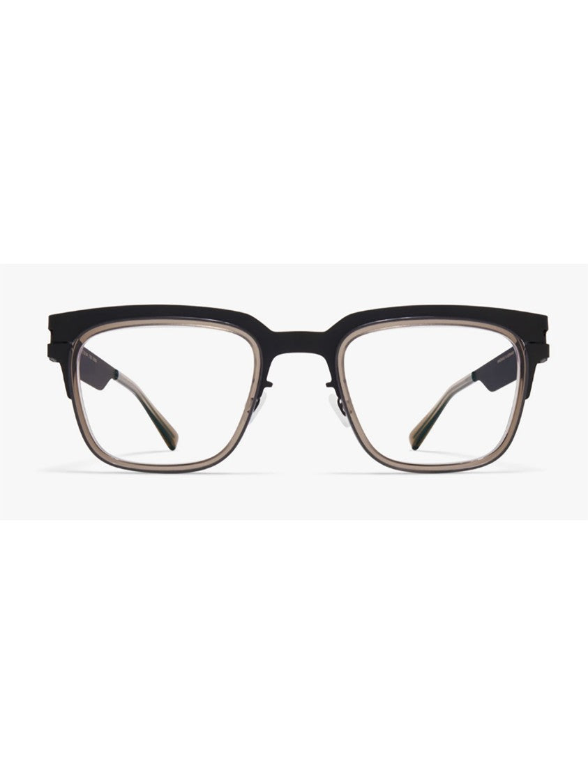 Mykita Translucent Beige And Black Rectangular Optical Frames