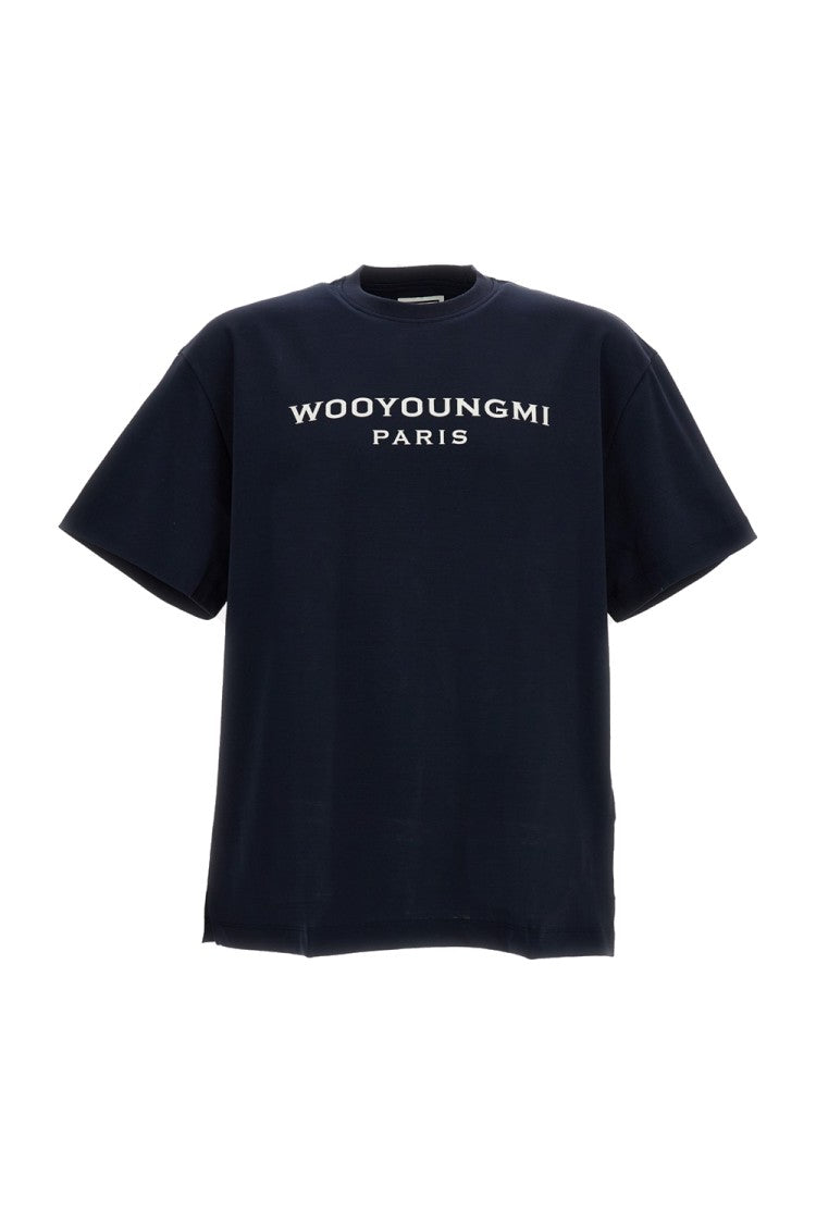 Wooyoungmi Blue Chest Logo Cotton T-Shirt