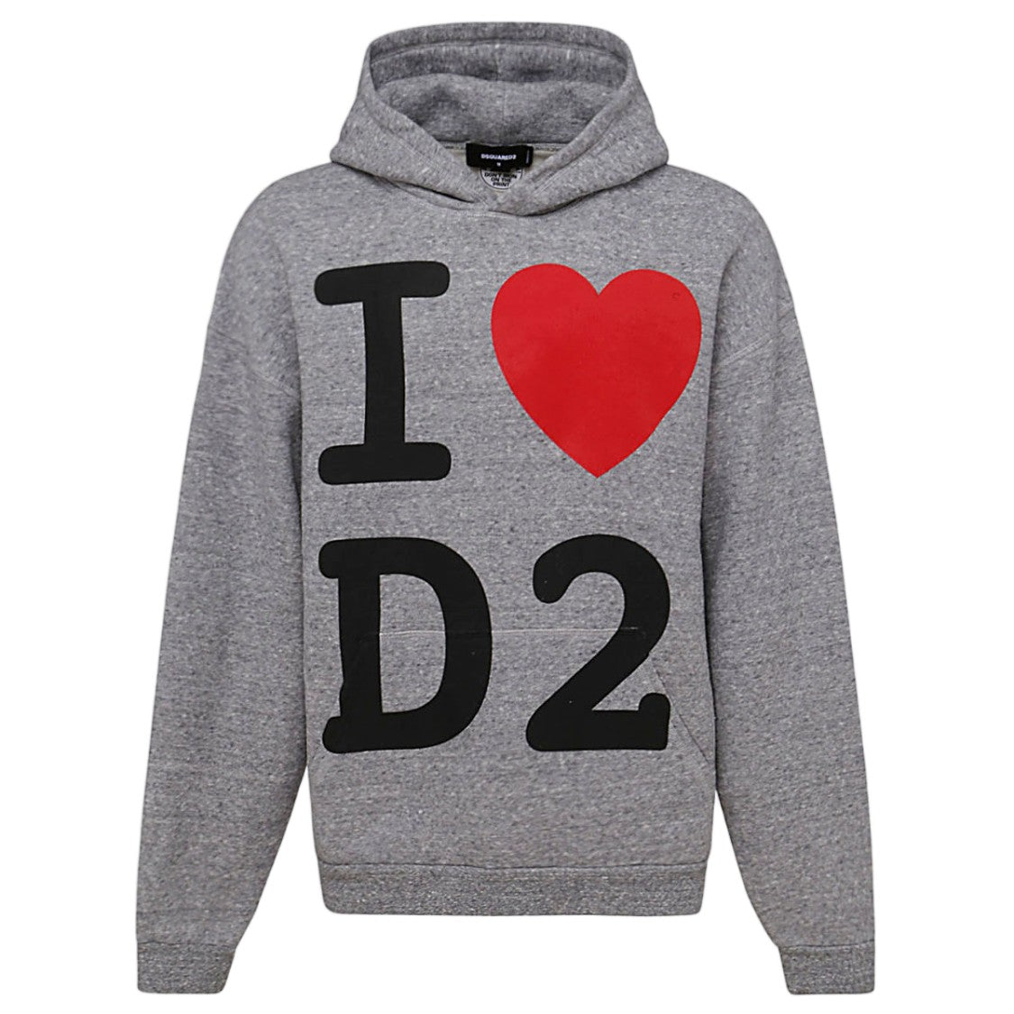 Dsquared2 Light Grey Graphic-Print Hoodie With Classic Hood And Fitted Cuffs