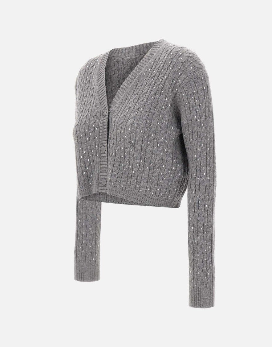 Max Mara Classic Cable Knit Cardigan With V-Neckline