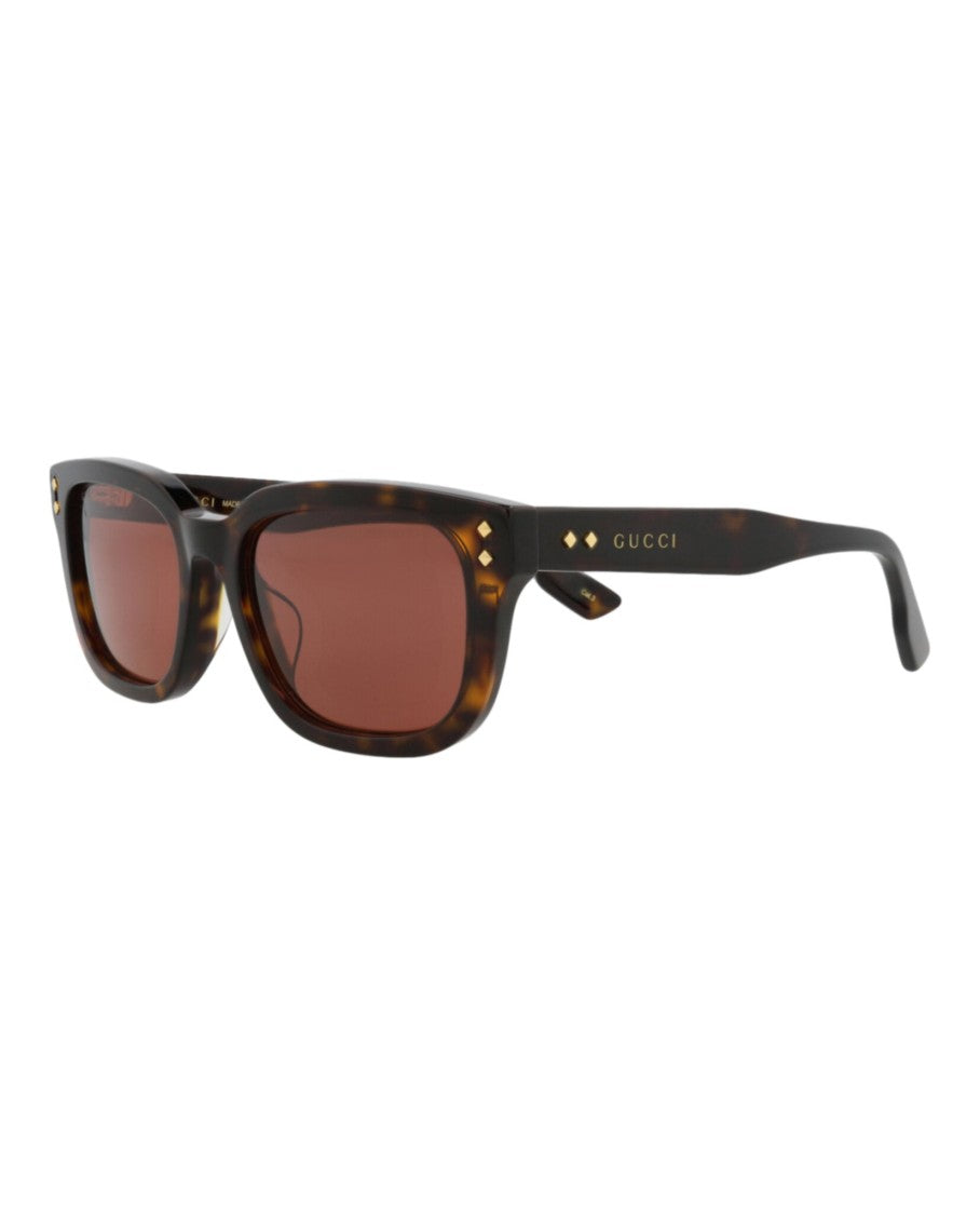 Gucci Square-Frame Recycled Acetate Sunglasses With Gold Accents