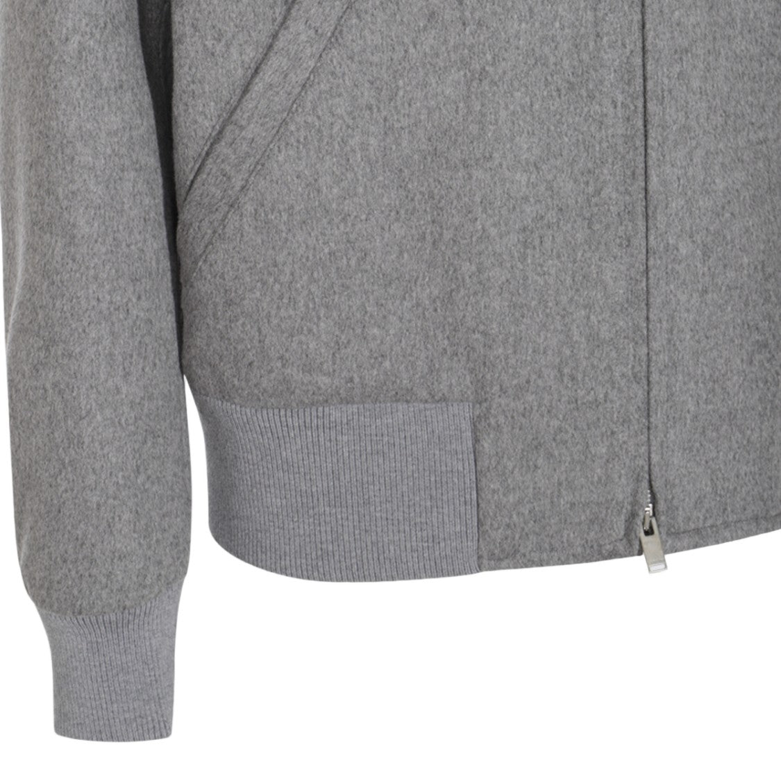 Lardini Grey Jacket With Front Zipper Closure