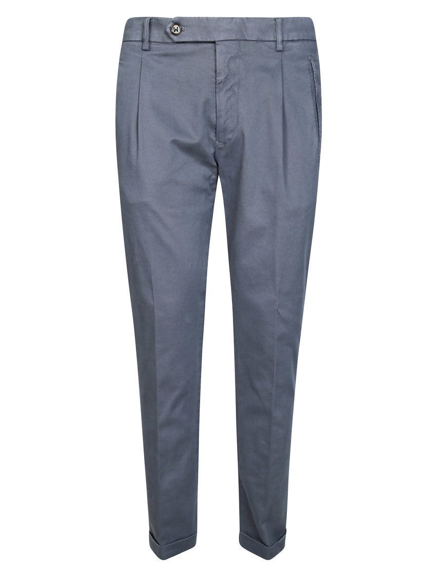 Berwich Blue Tailored Tapered Formal Pants