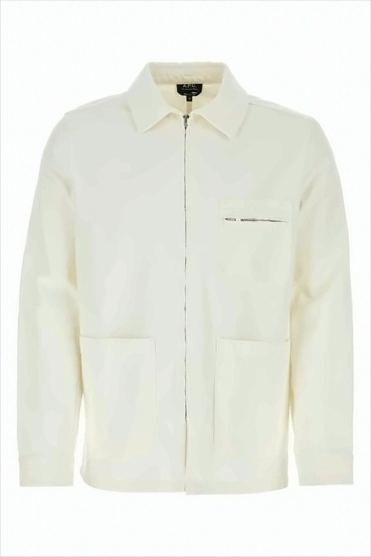 A.P.C. Boxy White Jacket With Classic Collar