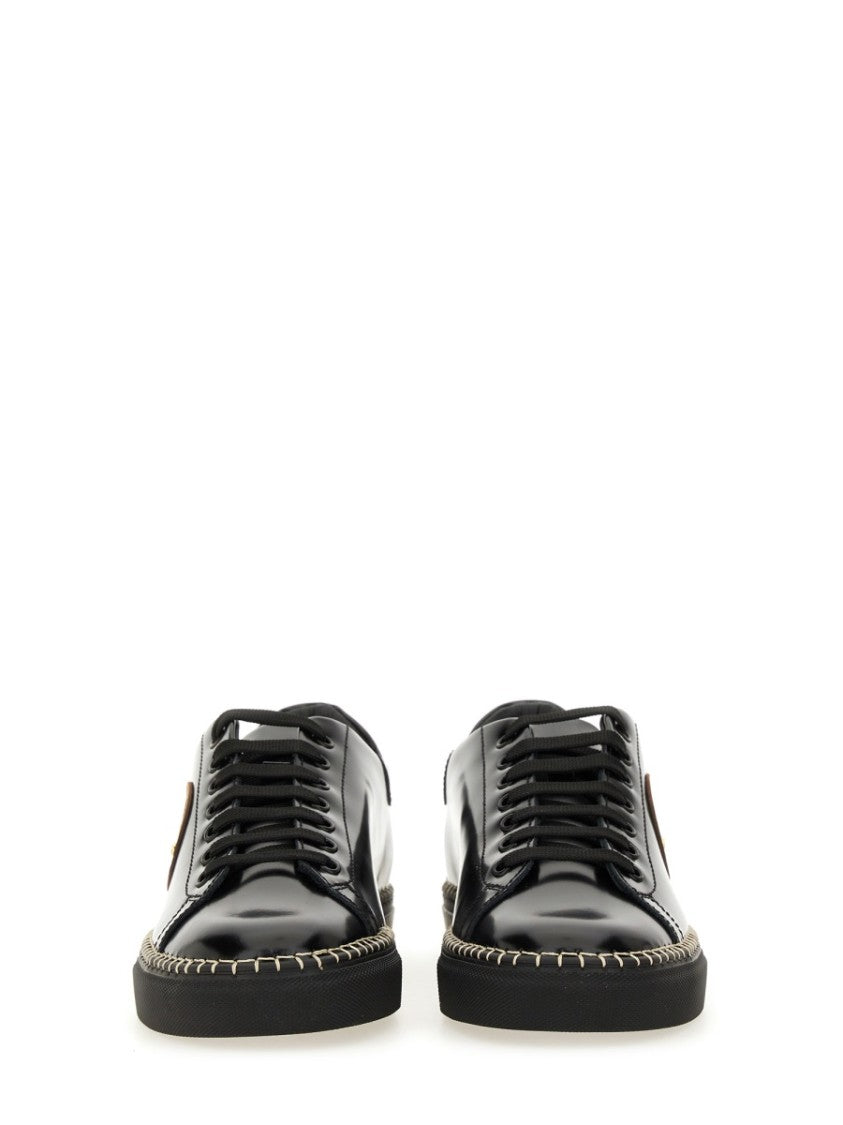 Moschino Calf Leather Low-Top Sneakers
