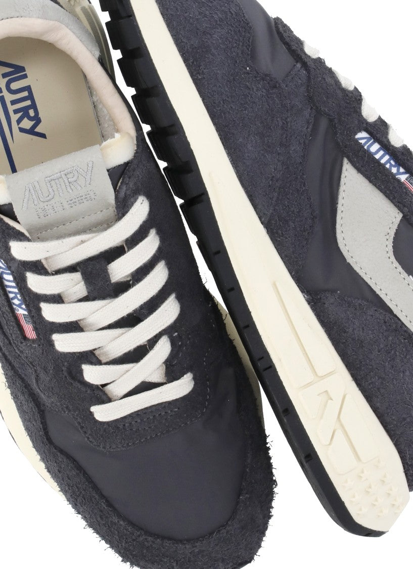 Autry Black Reelwind Low Leather-Blend Sneakers