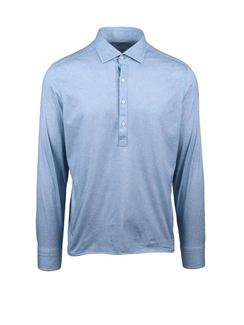 Sonrisa Fior Di Cotone Light Blue Cotton Polo Shirt