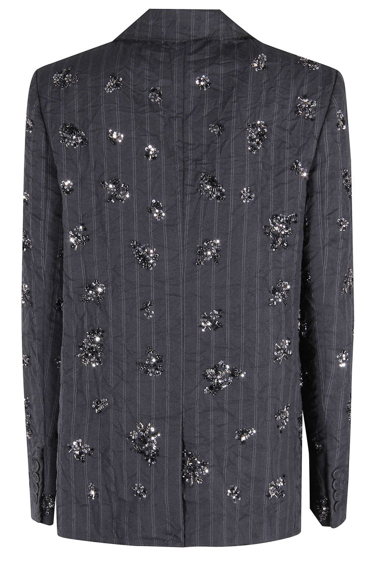 Simkhai Textured Sequin-Embellished Dark Gray Simkhai Blazer