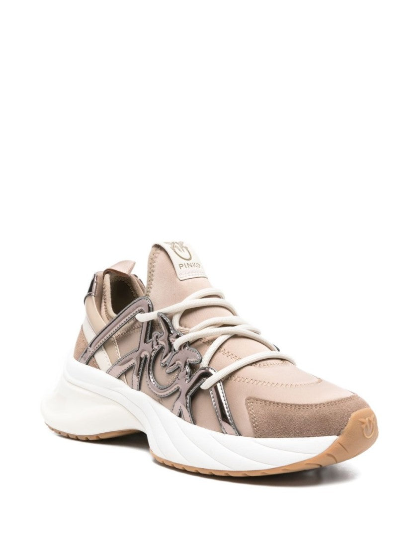 Pinko Beige Sneakers With Details And Sole