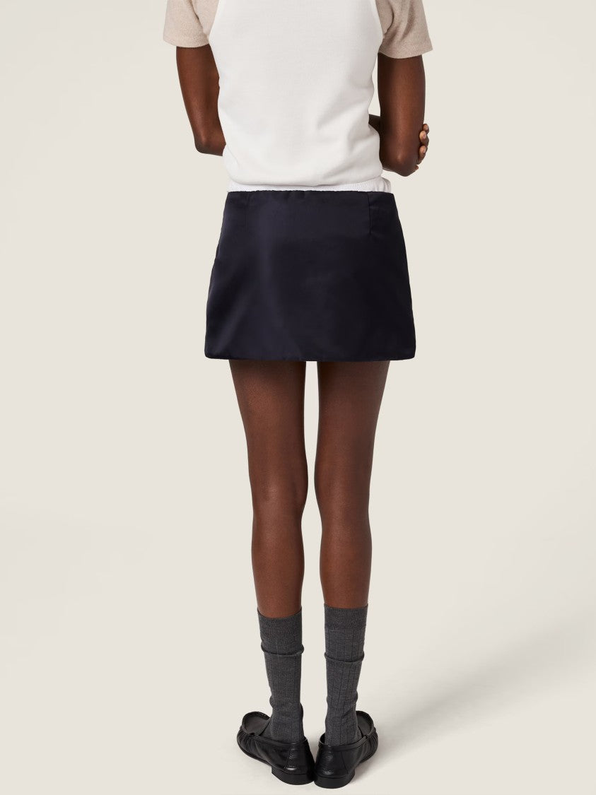 Miu Miu Black Sleek Short Skirt Logo Detail