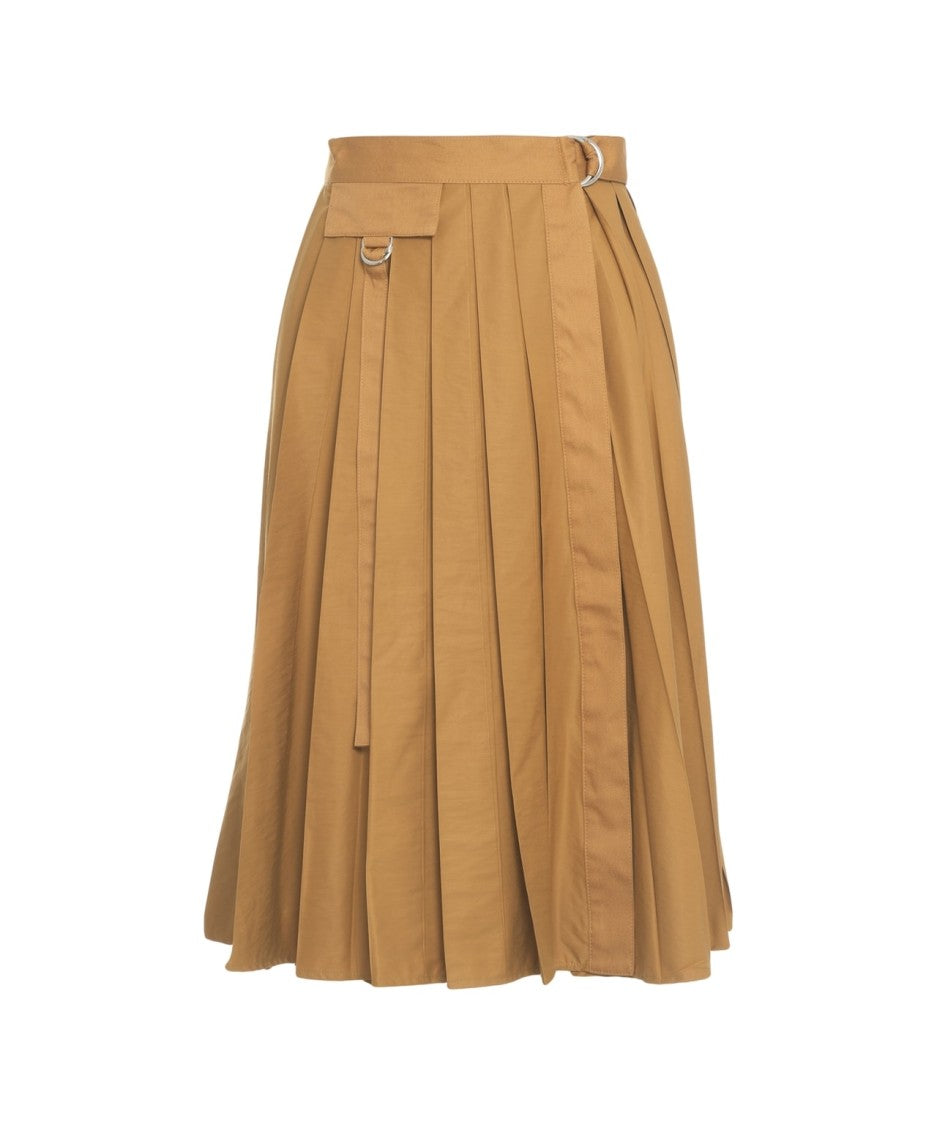 Liu Jo Pleated Nylon Skirt With Stylish Waist Belt