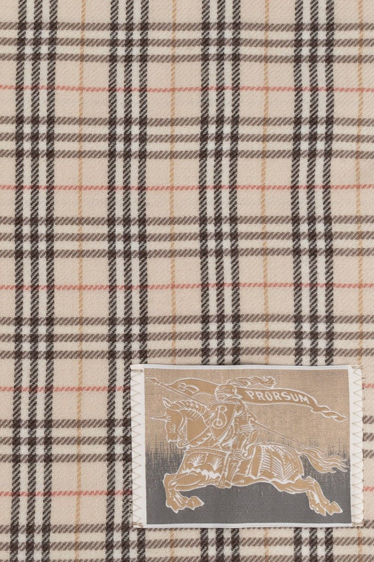 Burberry Traditional Check Pattern Scarf With Fringed Edges