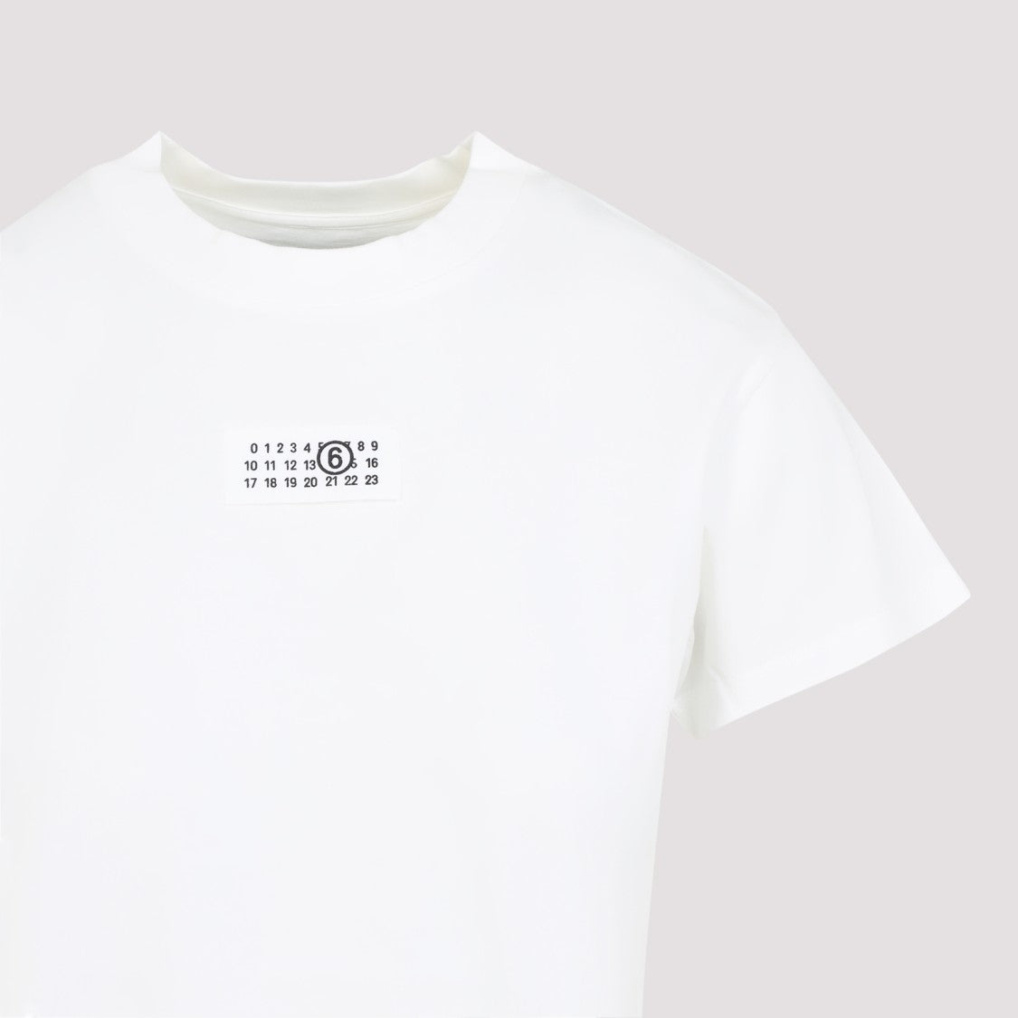 Mm6 By Maison Margiela White Cotton T-Shirt With Distinctive Logo