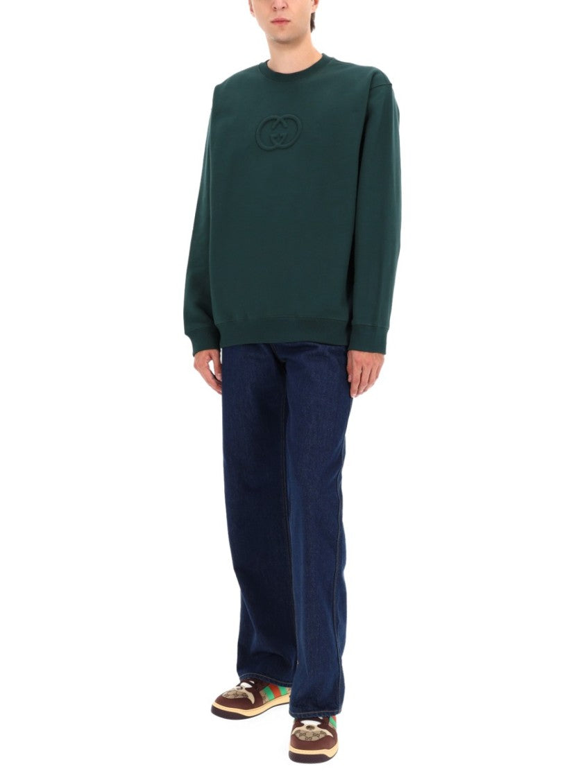 Gucci Crew Neck Cotton Logo Sweatshirt