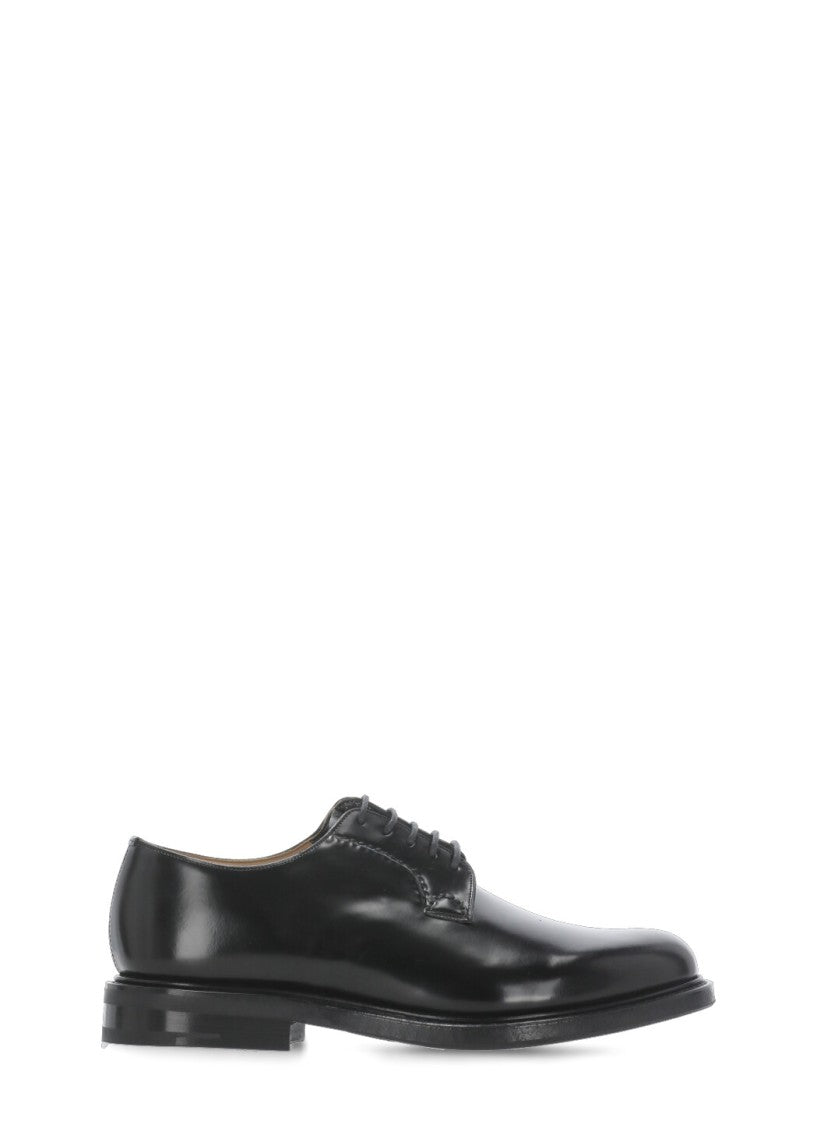Church's Polished Black Leather Lace-Up Shoes
