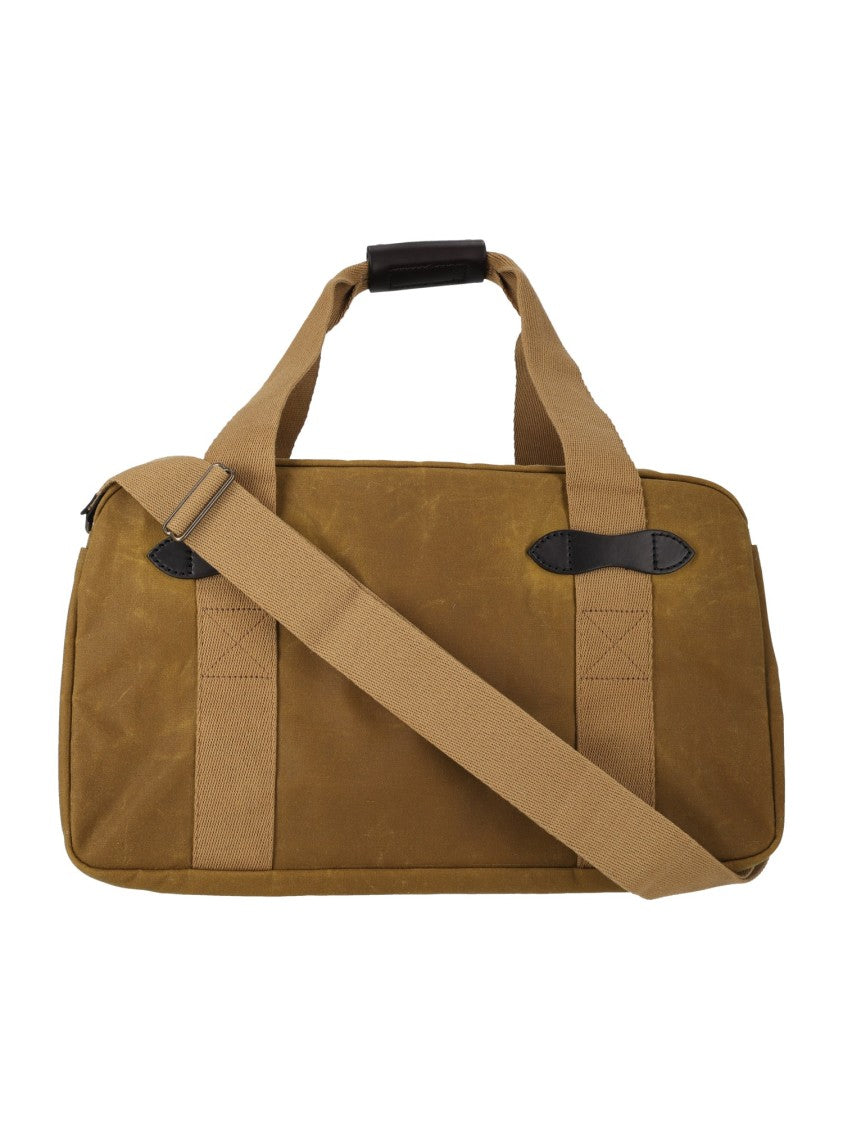Filson Brown Cotton Tin Cloth Small Duffle Bag