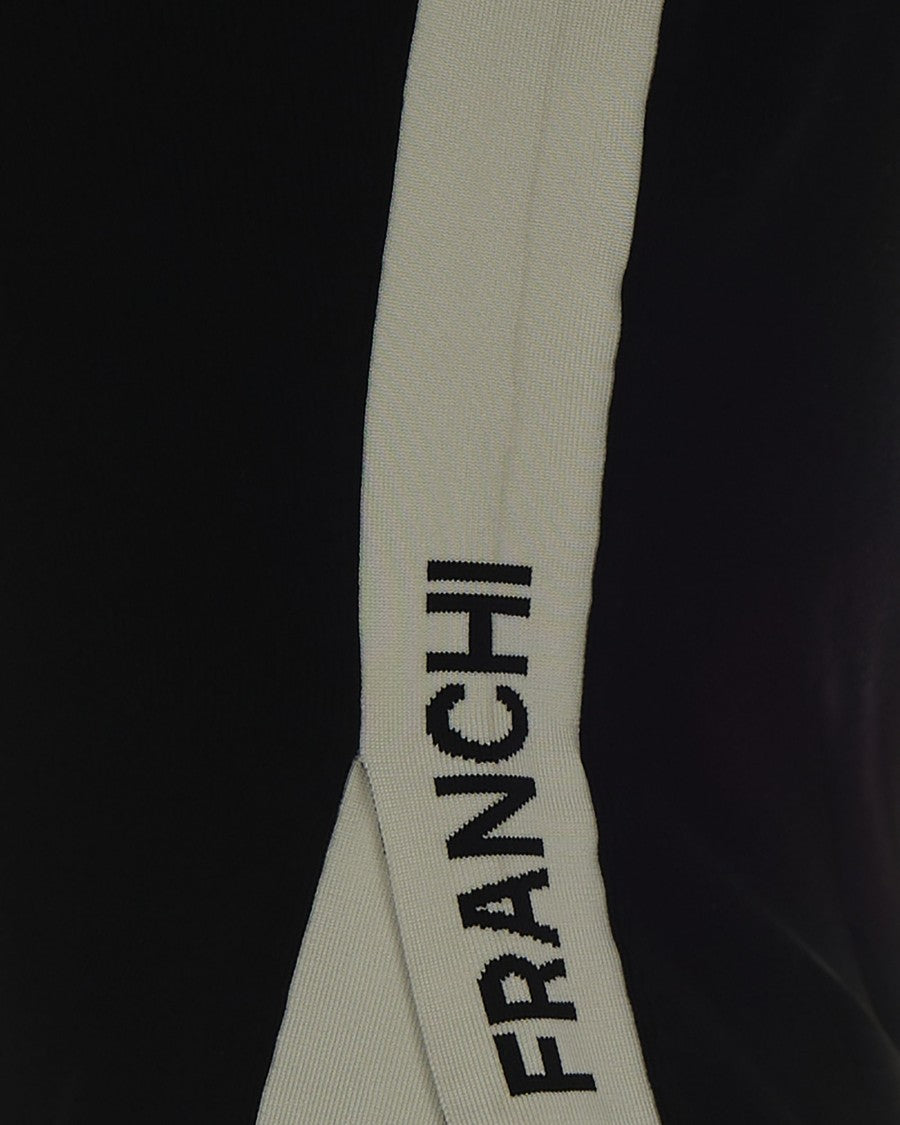 Elisabetta Franchi Viscose Sweater With Shiny Stripes – Black/Milk