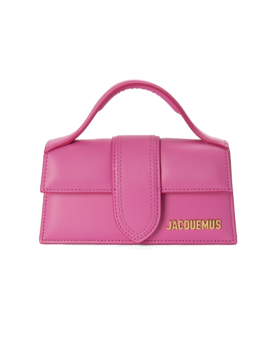 Jacquemus Mini Rosa Handbag In Smooth Pink Leather With Gold Accents