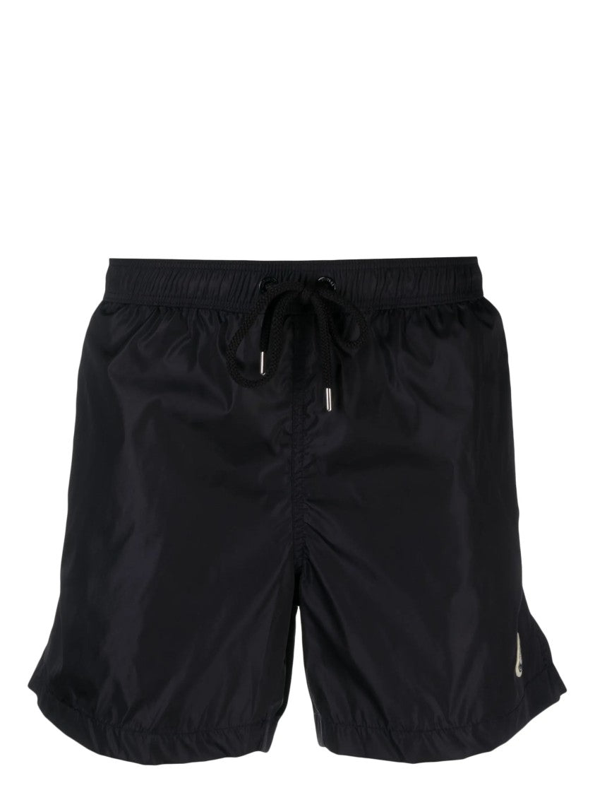 Moncler Black Boxer Mare Shiny Swim Shorts