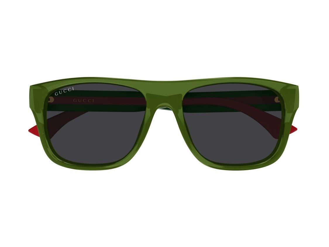 Gucci Green Gg2119s Striped Translucent Oversized Square Sunglasses