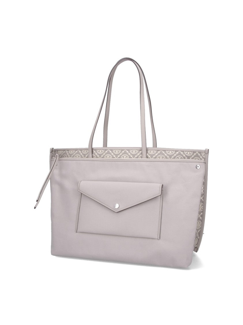Tory Burch "Perry T" Shopper Bag – Grey