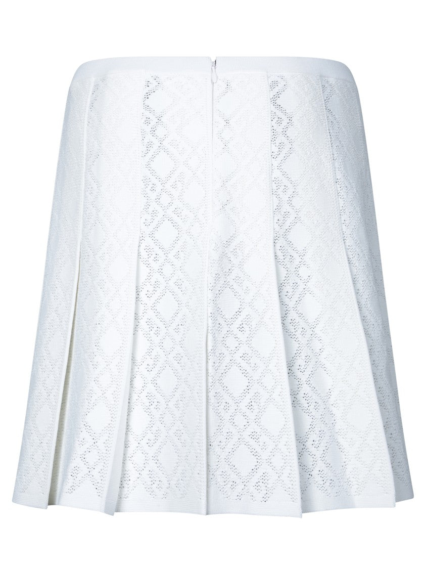 Givenchy Pleated White Skirt With Textured Design