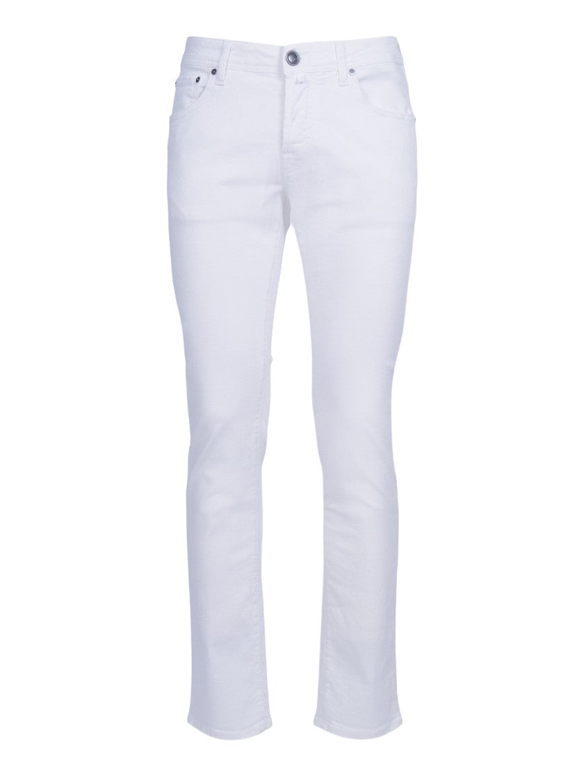 Jacob Cohen White Nick Tapered Slim Straight-Leg Pants