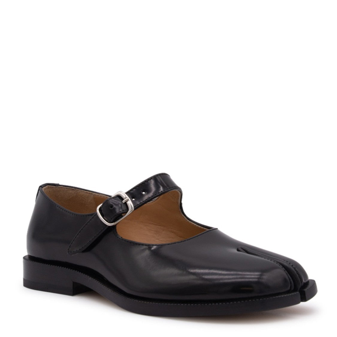 Maison Margiela Black Leather Tabi Shoes