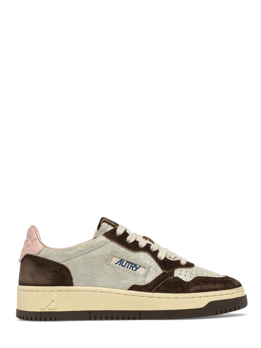 Autry Low-Top Sneakers With Laminated And Suede Leather Accents