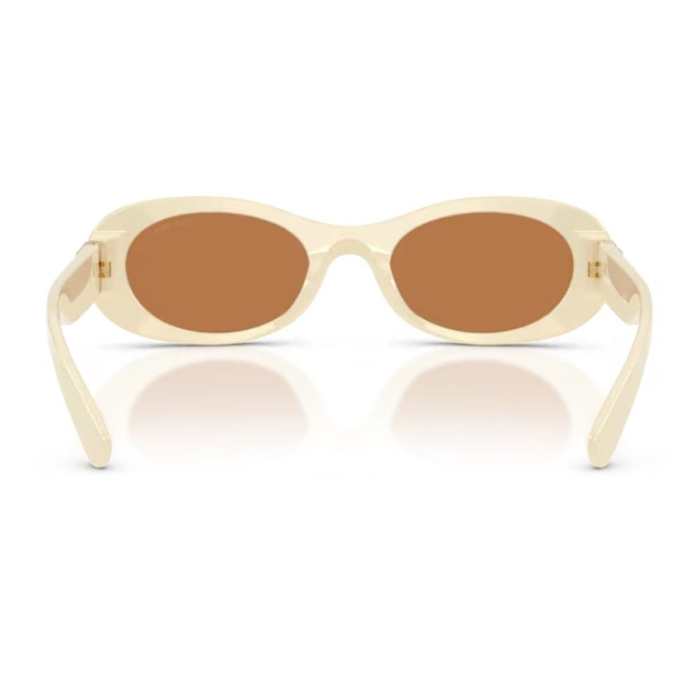 Miu Miu Bold Oversized Oval Sunglasses With Gold Logo Detail