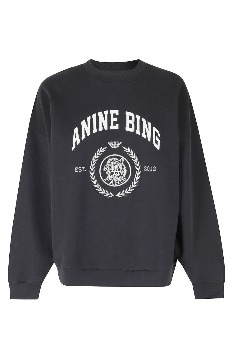 Anine Bing Vintage Miles Collegiate Oversized Brushed Cotton Sweatshirt