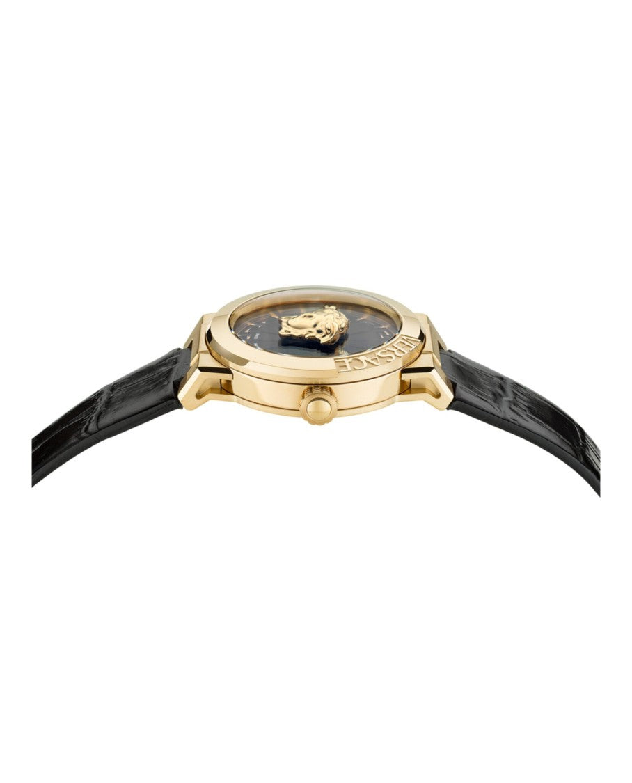 Versace Medusa Infinite Leather Watch With 38Mm Yellow Gold Case