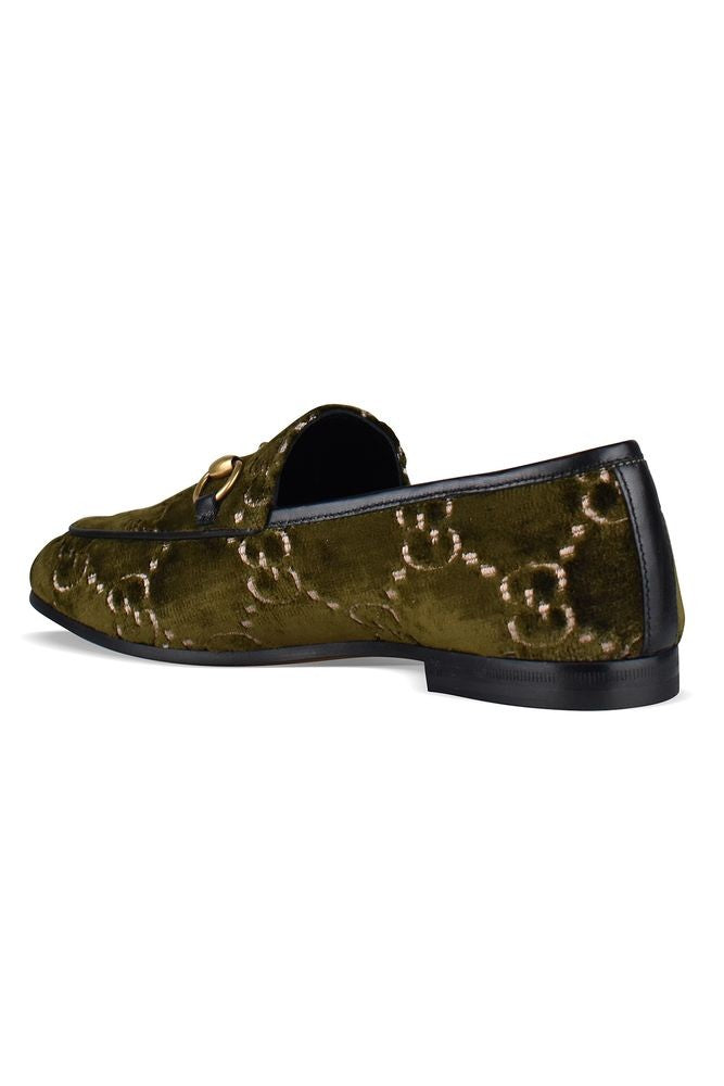 Gucci Khaki Green Velvet Loafers