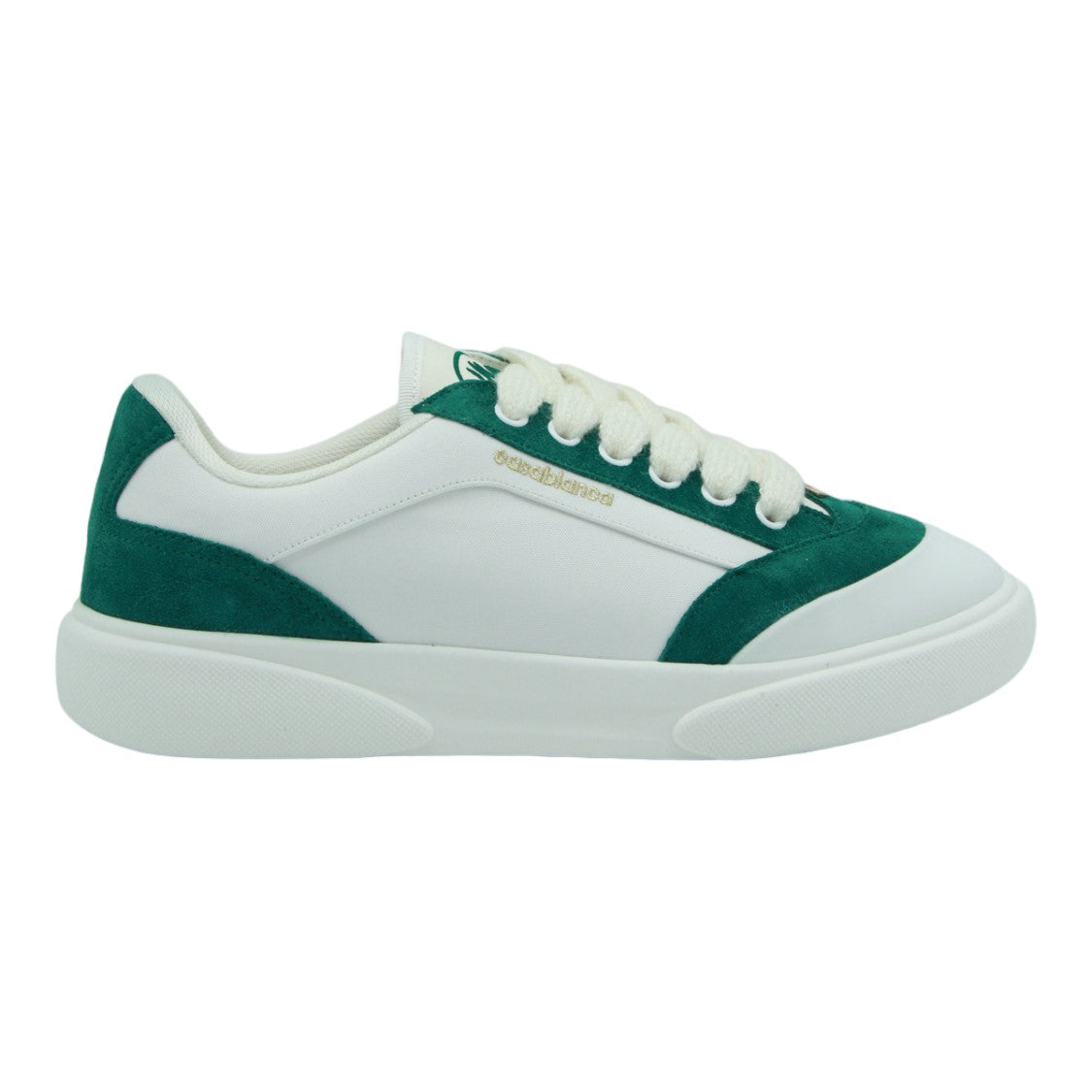 Casablanca Low-Top Sneakers With Deep Green Suede Overlays