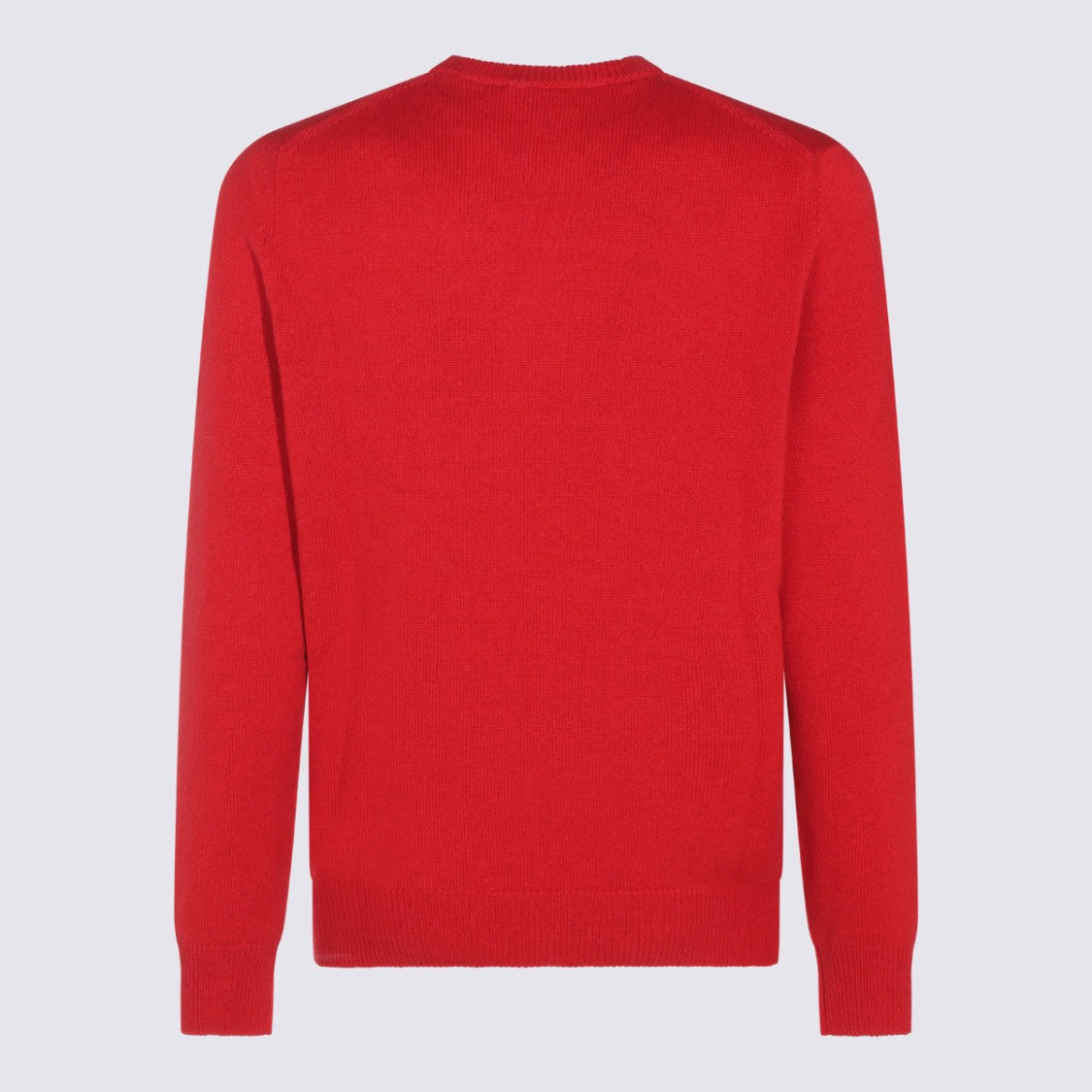 Malo Finely Knit Red Cashmere Sweater With Crew Neckline