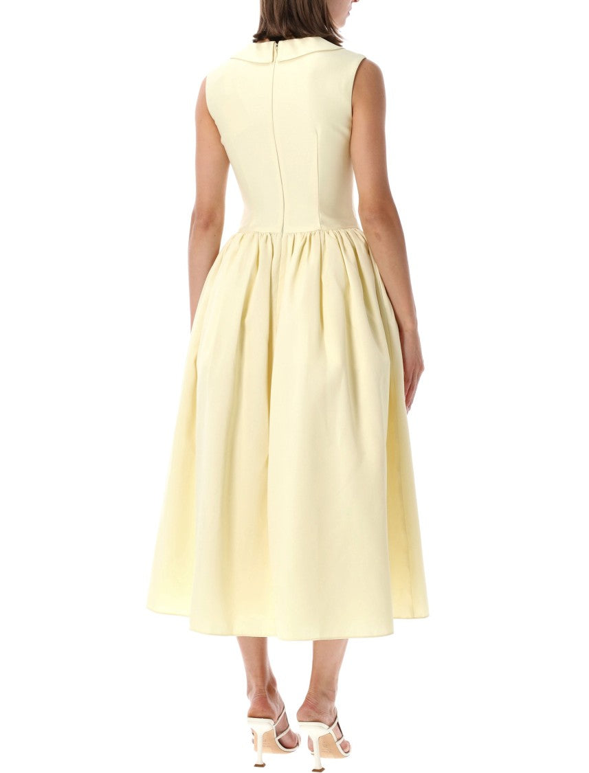 Self-Portrait Taffeta Collared Midi Dress