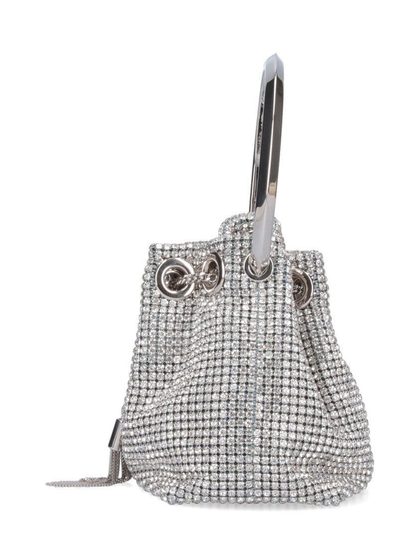 Jimmy Choo Micro 'Bon Bon' Drawstring Bag With Rhinestone Details