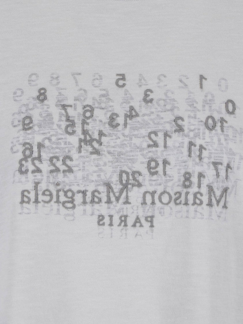 Maison Margiela Grey Logo Long-Sleeved Cotton T-Shirt