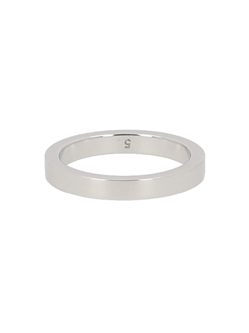 Maison Margiela Polished Silver Engraved Logo Band Ring