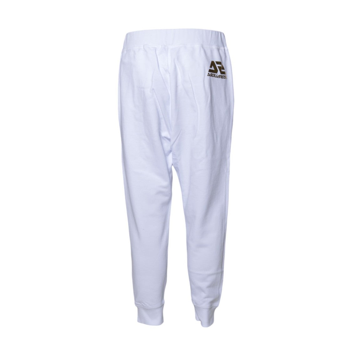 Dsquared2 Tapered-Fit White Trousers With Elasticated Waistband And Cuffs