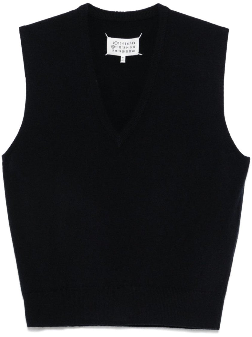Maison Margiela Sleeveless Black Knit Jacket